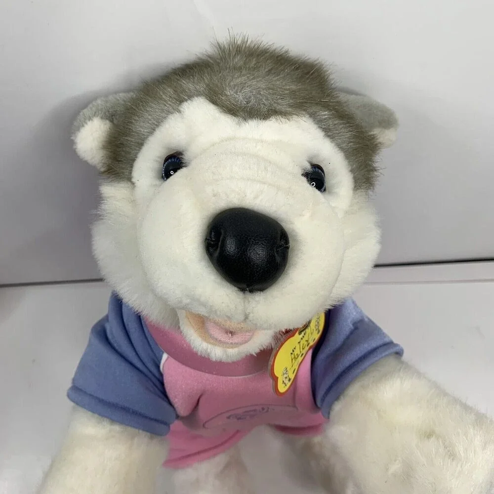 Build A Bear‎ Husky Malamute Eskimo Puppy Dog Plush Swimsuit Collar & Tag 17